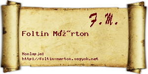 Foltin Márton névjegykártya