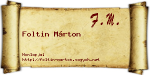 Foltin Márton névjegykártya